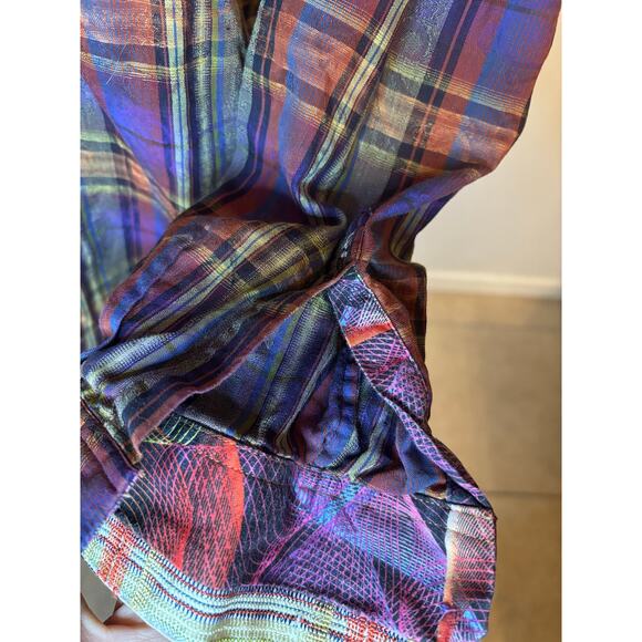 ROBERT GRAHAM Classic Fit Long Sleeve Plaid Paisley Button Up Flip Cuff Shirt - Picture 9 of 11
